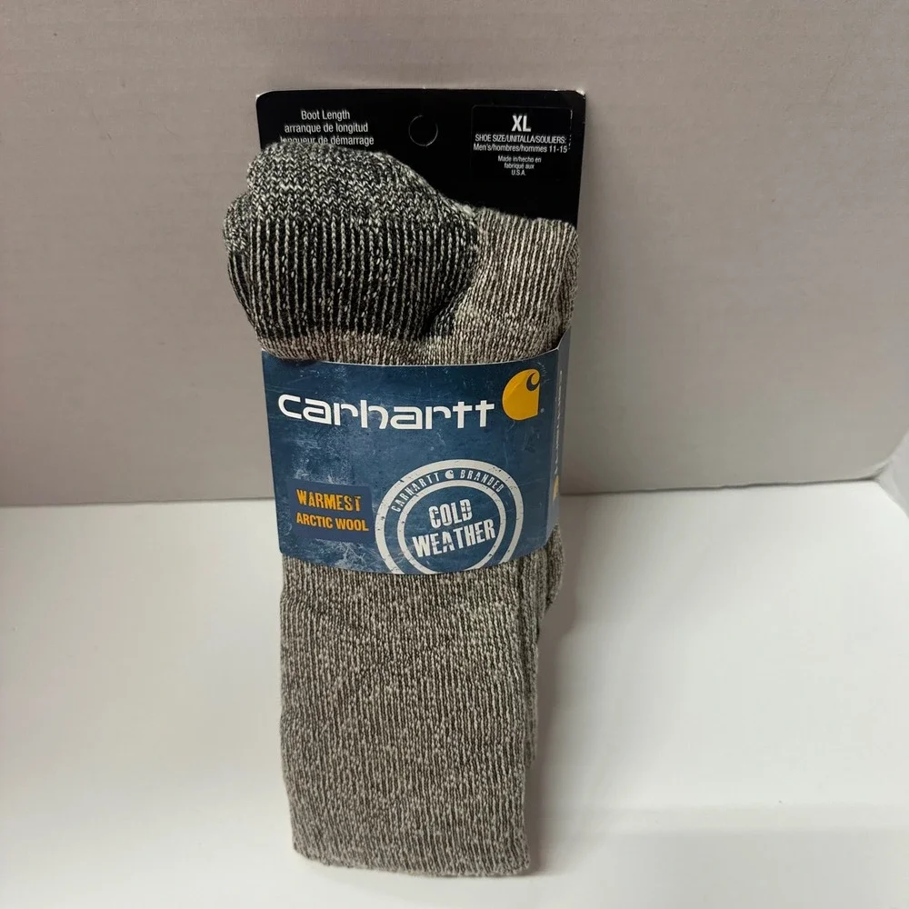 New Carhartt Arctic Wool Cold Weather Boot Socks XL Men's 11-15 Brown USA